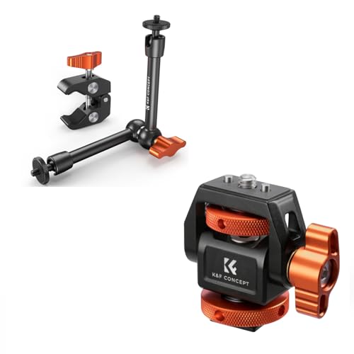 Brazo Mágico K&F CONCEPT de 9.8 Pulgadas con Super Clamp y Tornillo de 1/4 para Monitor de Cámara