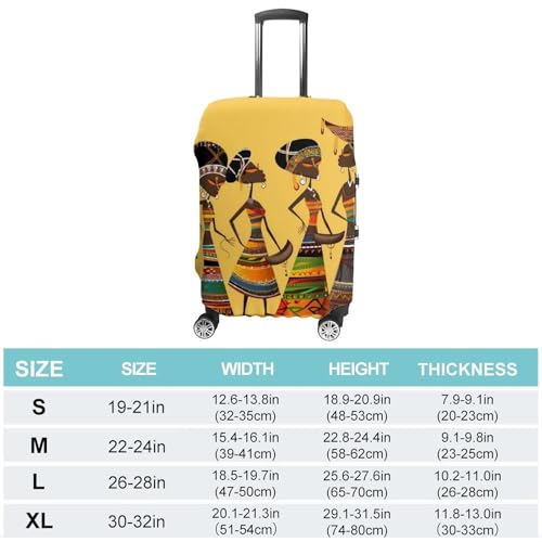Creative African Culture Luggage Cover, Elastic Luggage Protector Fits 19-32in Suitcases, Washable & Anti-Scratch Suitcase Cover for Men Women S2