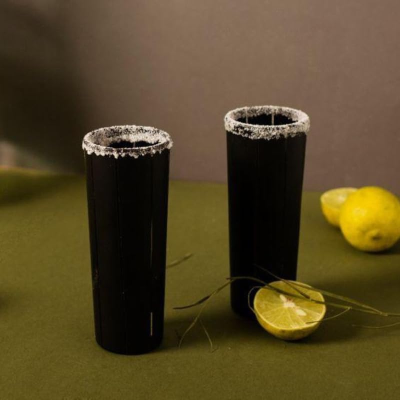 Image of Bar Box Shot Glasses (Set of 2) (Black with Lines)