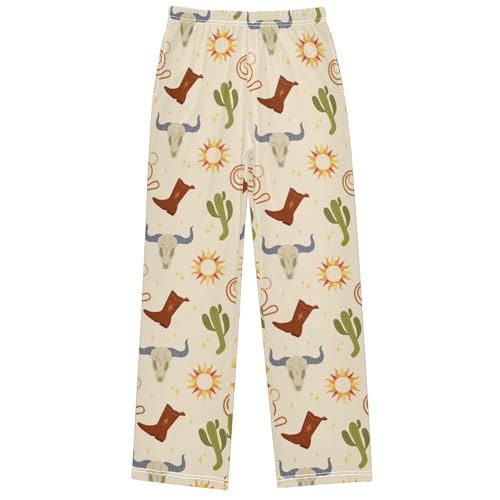 Boy's Pants America Tribal Texas Cowboy Jogger Pants Elastic Waist Long Bottoms Trousers with Pockets 6-14 Years