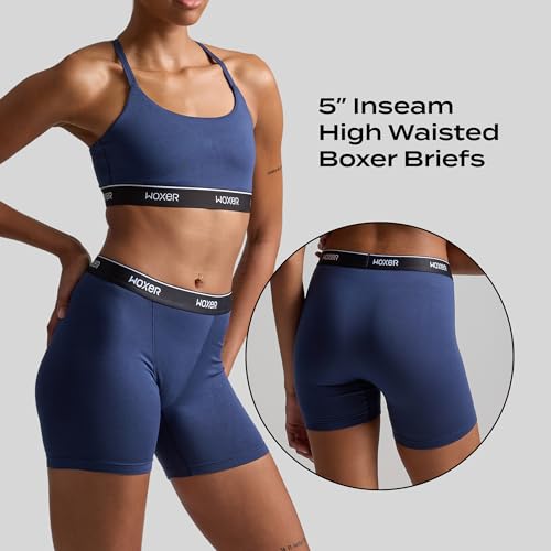 Image of Woxer Womens Baller 5 inch High Waisted Boy Shorts Underwear - Seamless Boxer Briefs, Boyshort Panties, No Show Women's Boxers