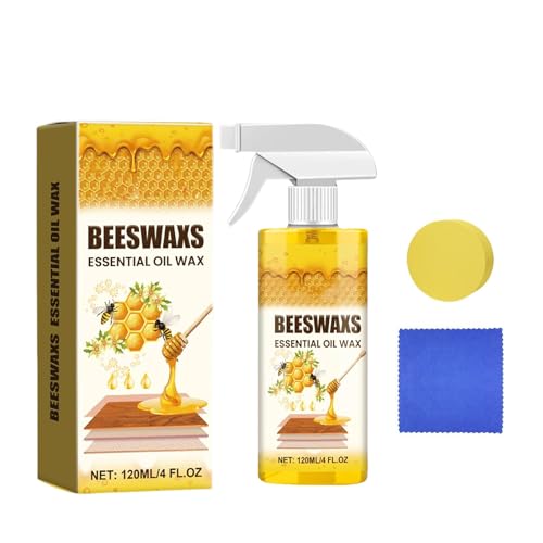 XQMVCO Beeswax Wood Polish Spray Natural Furniture Cleaner & Restorer Removes Scratches Conditions & Protects Cabinets Floors Tables Multi-Surface Wood Care (4oz)