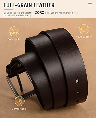 Image of ZORO Men's Genuine Leather Belt for Men | Black,Brown,Tan