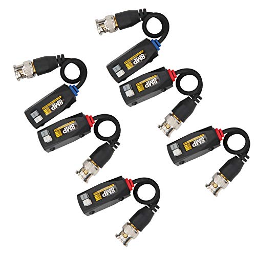 CFTGIW 6Pcs Video Power Balun 8MP Thunder Transmitter for CVI TVI AHD CVBS Transceiver Thunder Waving 4 Design Supply AHD TVI C Video Power BalunHD Balun8MP