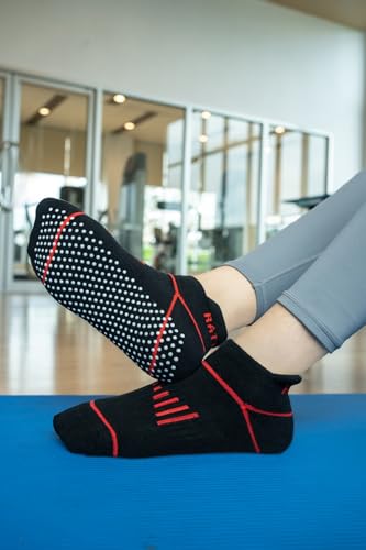 Image of RATIVE Anti Slip Non Skid Barre Yoga Hospital Pilates Socks with Grips for Women Men