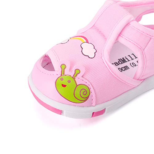 Baby Shoes Boys Girls First Walkers Sandals Cute Animals Toddler Sneakers Prewalkers Rubber Sole Pink Rainbow 15-18 Months #TOP4