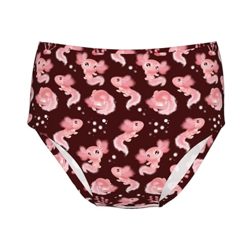 Watercolor Pink Axolotl Girls' Underwear Soft Cotton Little Girls Panties Comfort Briefs