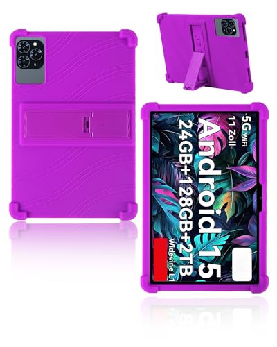 Coque silicone TABWEE T90 violette souple antichoc à béquille réglable