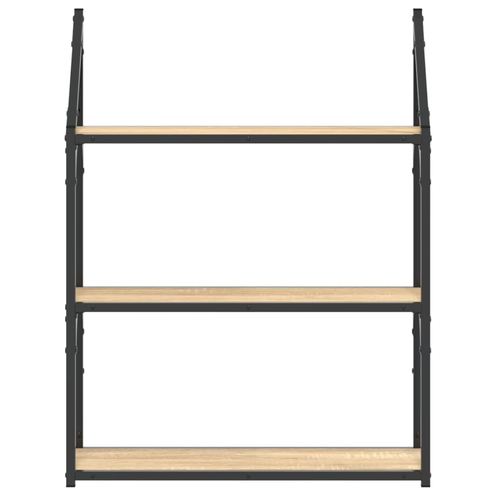 vidaXL Étagère Murale 3 Niveaux chêne Sonoma 60x21x78,5 cm