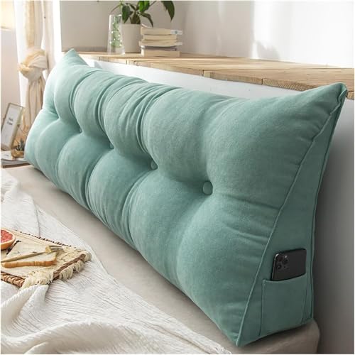 Image of aeTHEric Triangular Headboard Pillow /Wedge Pillow /Backrest Reading Bolster /Triangular Pillow Sofa Back Soft Pack Bed Large Protection Waist (100cm x 20cm x 50cm)