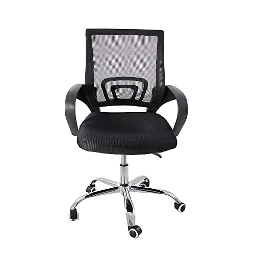 Kit 4 Cadeiras de Escritorio Begonia Tela Mesh Ergonomica cor:preto