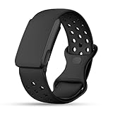 DADO Whoop 5.0 Compatible Silicone Strap – Adjustable Sport-Inspired Band, Breathable & Lightweight Replacement Wristband for Men & Women (All Black, Life/MG)