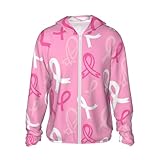 vosery breast cancer awareness (3) protezione solare zip up felpa con cappuccio giacca leggera a maniche lunghe per donne uomini, nero, 3xl