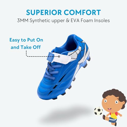 Soccer Cleats for Toddlers, Laceless Football Shoes, Outdoor Firm Ground, Little Kids & Big Kids2