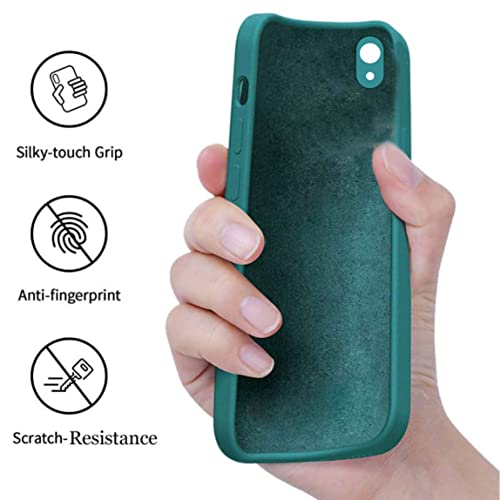Image of A rtistque Liquid Silicone Back Cover Case for Vivo Y91i Matte Shockproof TPU Soft Flexible with Camera Protection - Green