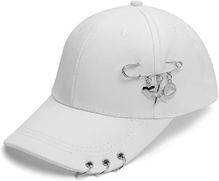 Spring Outdoor Cotton Men Women Baseball Caps Metal Pin Heart Star Decor Hip Hop Punk Casual Sports Visor Sun Hats Female