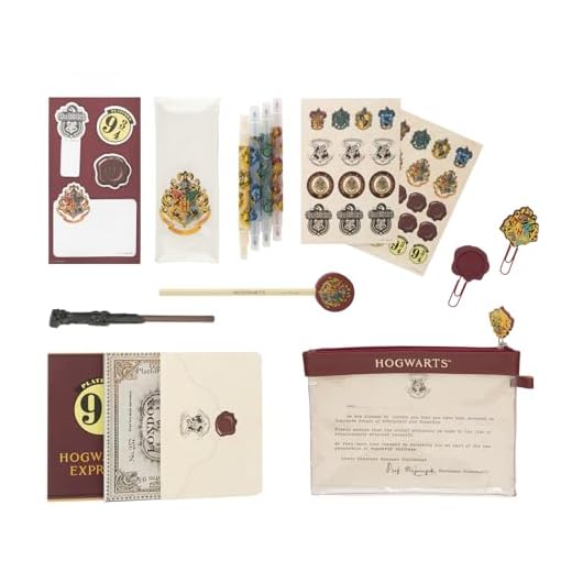 Set de Papeleria Harry Potter : Estuche con Material Escolar - Regalo Kit papeleria niños Vuelta al Cole │Incluye: Lápiz, Boli con goma, Pegatinas, 3 libretas, Clips, Subrayadores y Notas adhesivas