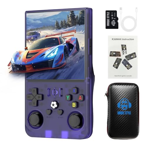 Image of R36max Retro Handheld Console,Upgraded 4.0 inch IPS Screen Portable Gaming Console,64GB Preloaded 18000+Games,Linux Open Source System Handheld Emulator Supporting30+Emulators,4000mAh Battery(64G Purple)
