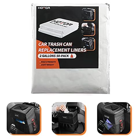 HOTOR Car Trash Bags, Liner Refills (50-Pack), (Trash Can is not Included) Cover