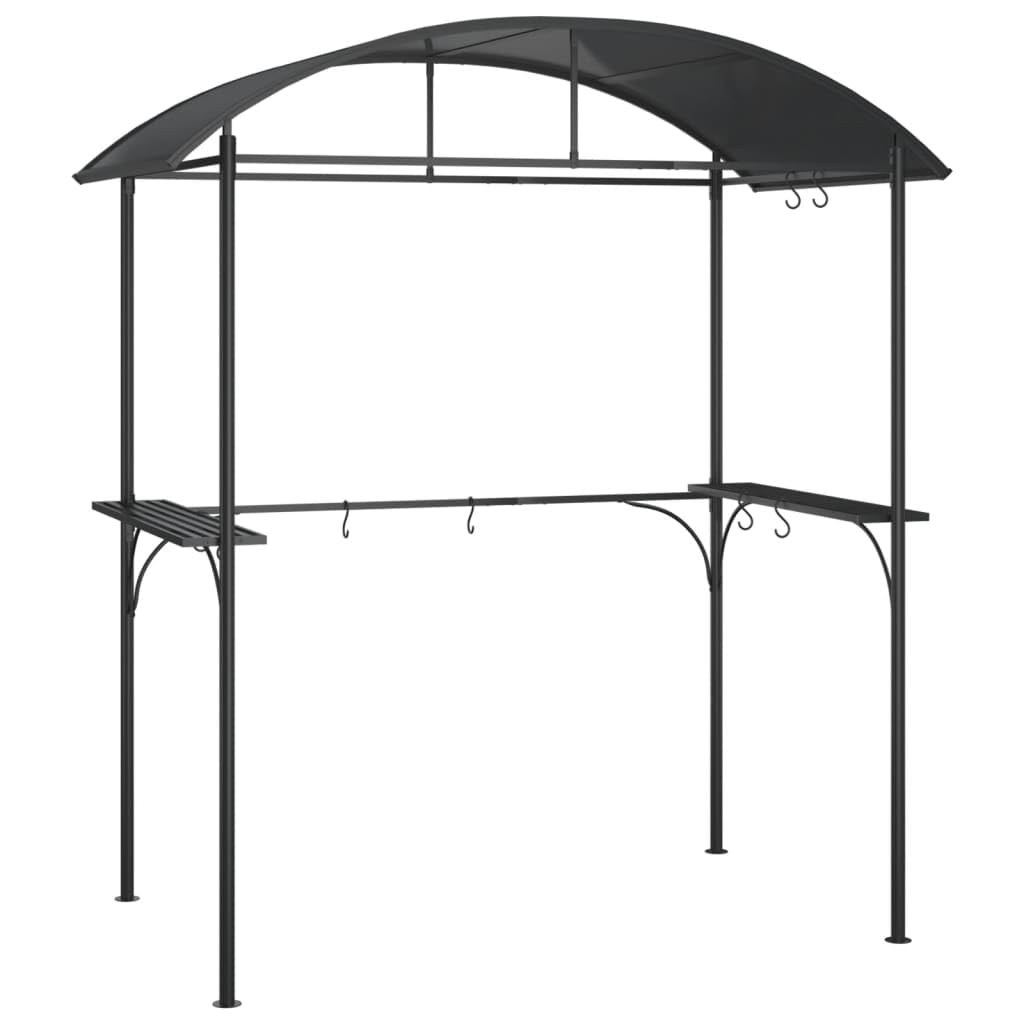 vidaXL Gazebo BBQ et étagères latérales Anthracite 220x115x230cm Acier, abri pour Barbecue, auvent pour Barbecue, pergola pour Barbecue