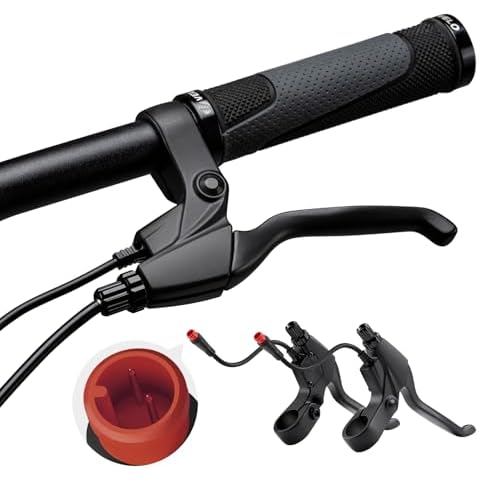 E-Mangue 2 Pin Brake Levers for Electric Bicycle, Brake Lever Handle Bar Grips 2 Wires Left & Right E-Bike Replacement Parts (1 Pair) Cover