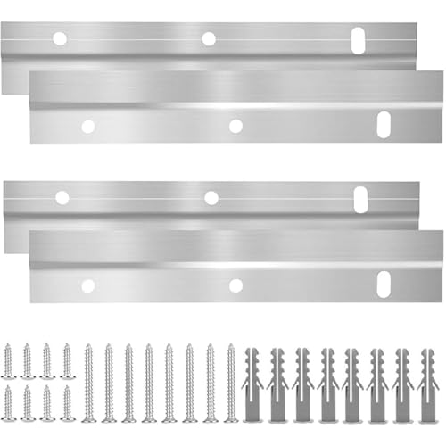 Image of Cleat Picture Hanger 4 Pcs Hardware Kit for Hanging Plywood Picture Hooks, Wall Bracket Hardware Kit Aluminum Z Bar Hangers