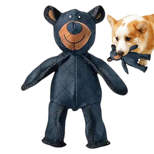 Yigoo Unzerstörbar Hundespielzeug,Unkaputtbar Kuschelti Plüsch Teddy Bär,Quietsch Robuste Hund Spielzeug,Anti-Kau Toy Blau L