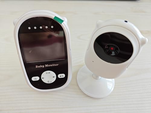 Babystar Vigilabebés con cámara de vídeo de 2,4 pulgadas, función de visión nocturna automática, modo ECO, audio bidireccional, recordatorio de alimentación, 4 canciones de cuna