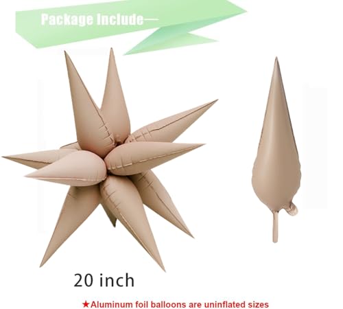 Image of 50pcs Matte Blush 20' Water Drop Foil Cone Mylar Balloons Matte Blush Star Balloons Explosion Star for Girls Boys Birthday Party Wedding Baby Shower Party Decor