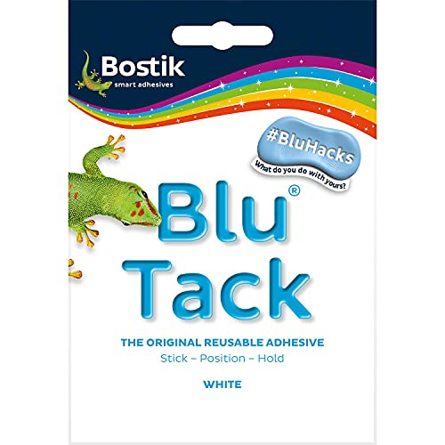 Bostik 30803836 Blu-Tack - オリジナル再利用可能ステッカー、ホワイト、1 ユニット