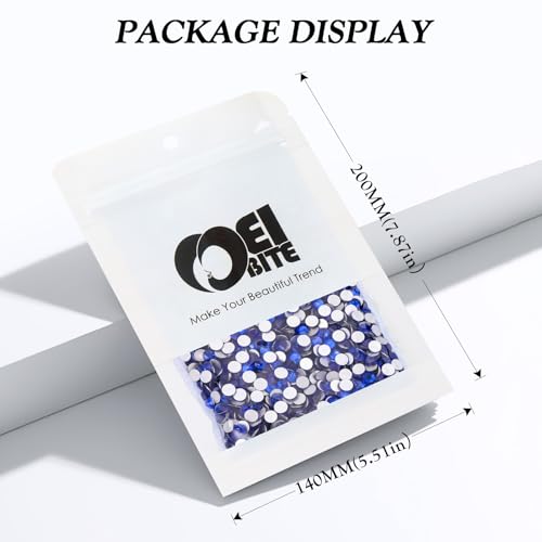 Image of Sapphire Flatback Rhinestones, Glass Rhinestones for Nail Art and Craft, Glue Fix, Loose Crystal Gemstones(Blue, SS12, 2880pcs, 2.9-3.0mm)