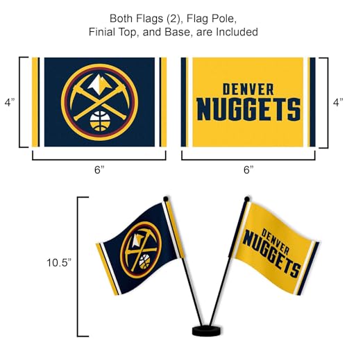 Drapeaux de bureau Denver Nuggets table et support pour fan de NBA - 3