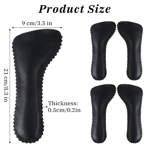 Image of 2 Pairs High Heel Inserts for Women, Self-Adhesive Arch Support Insoles, Invisible Slim Inserts Weight Shifting Shock Soft Slip 3 /4 Inserts for Flats Slipper Sandal Pump Dress Shoes Boots(Black)