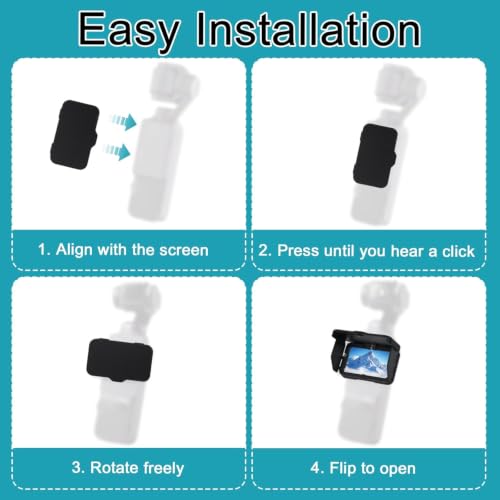 Image of M.G.R.J Foldable Screen Sun Hood for DJI Osmo Pocket 4 /3, Magnetic Protective Sunshade Case Cover Portable Sun Visor Accessories for Outdoor Shooting Protector Supplies (Black)