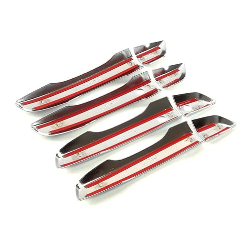 Pegatinas de fibra de carbono para manija de Peugeot 208 MK2 de color negro brillante 5