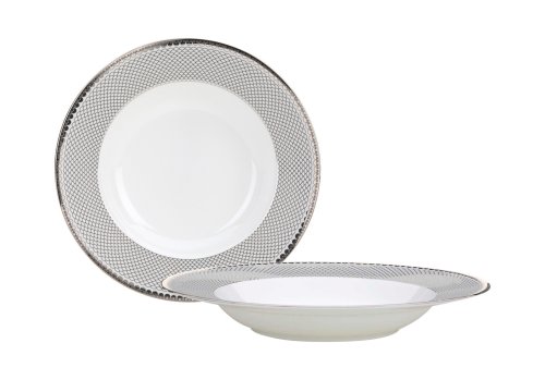Thomas O'Brien Marielle Platinum Bone China 9-1/2 Inch Rim Soup Bowl