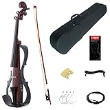 Kinglos 4/4 Colored Solid Wood Advanced 3-Band-EQ Electric/Silent Violin Kit with Ebony Fittings Full Size (SDDH1601)