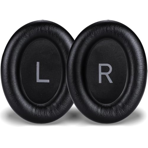 Almohadillas para auriculares Lukvcoe para Bose QuietComfort 45 (QC45)/QC SE, color negro de cuero de proteína miniatura 1