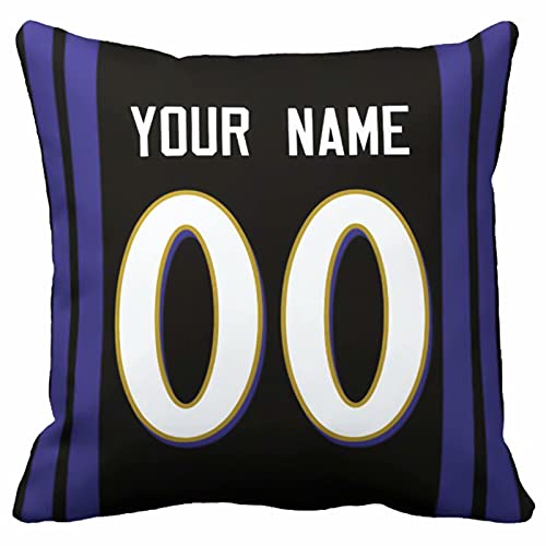 Image of ANTKING Throw Pillow 2 Pack with Custom Name and Number Personalized Gift for Men Women Boys