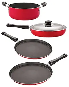 Nirlon nonstick Aluminium Utensils Set of 4 Pieces for Kitchen (FT11_FT13_FP12_CS24)