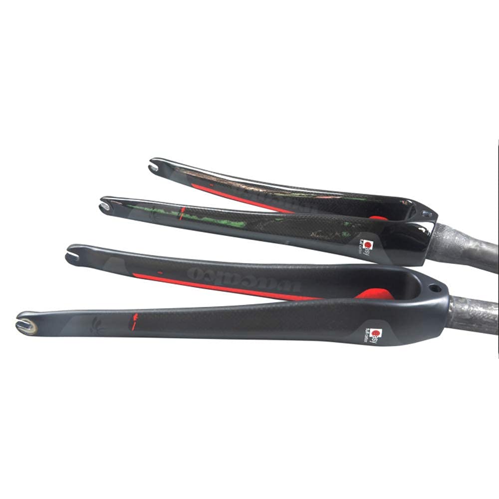 Fahrrad-Federgabel,3K Kohlefaser-Fahrrad-Starrgabel 700C Fahrrad-Vordergabel 1 1/8 Zoll(28,6 mm) Leicht für Rennräder Radfahren Carbon-Gabel,Matt-Straighttube