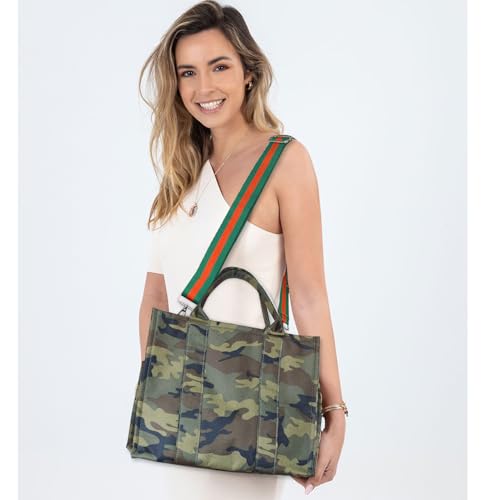 Bolso Tote de Lona para Mujer, Casual con Cierre y Asa miniatura 2