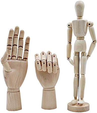 Amazon Zeronowa デッサン ドール 木製 ハンドモデル ウッド 人形 手 関節 可動 人形 両手 モデル人形 手 通販