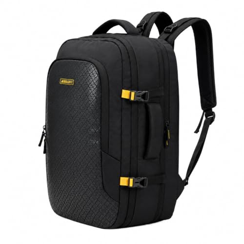 Boldfit 45L Laptop Backpack, Black Black Yellow GoPack 45L - Image 2