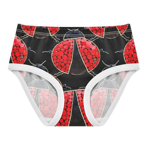 Red Ladybugs Black Panties for Girl Girls Underwear Toddler Cotton Flower Briefs Undies Kids 2t