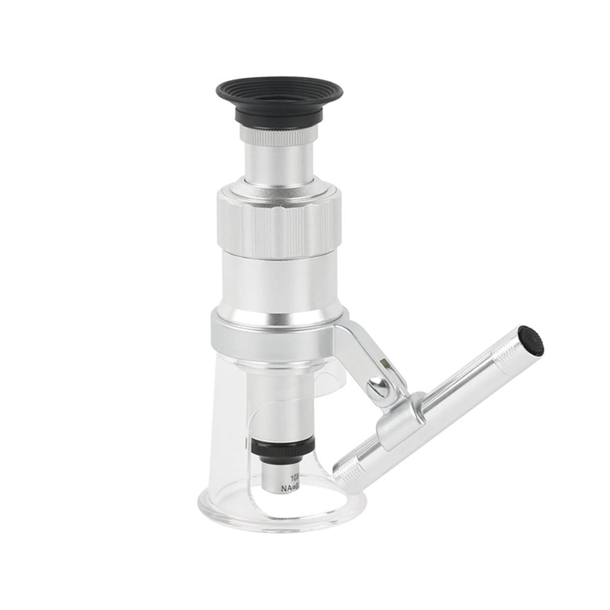 Kit di accessori per microscopio 4 0x 60x 100x Microscopio portatile portatile, con surround GUIDATO Luce di riempimento Vetrini per microscopio (Color : A, Magnification : 60X)