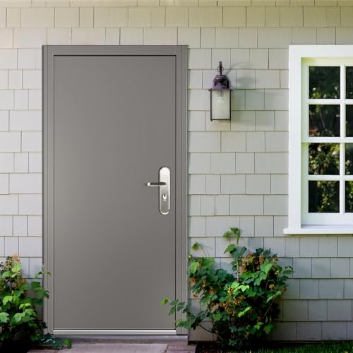 image for VIZ-PRO Quick Mount Steel Security Door with Frame and Hardware, Gray 