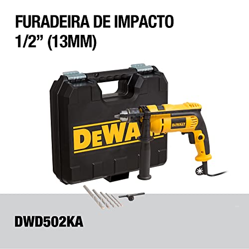 DEWALT Combo Furadeira Impacto valocidade variável e reversível 1/2 Pol. 710W 127V com 5 brocas DWD5