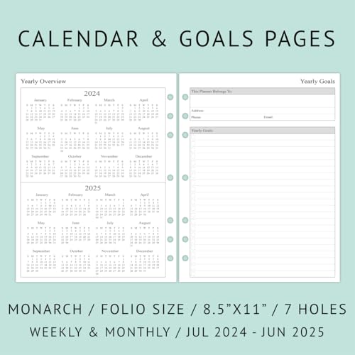 Snapklik.com : Newestor 2024-2025 Weekly Planner Refill Folio Size