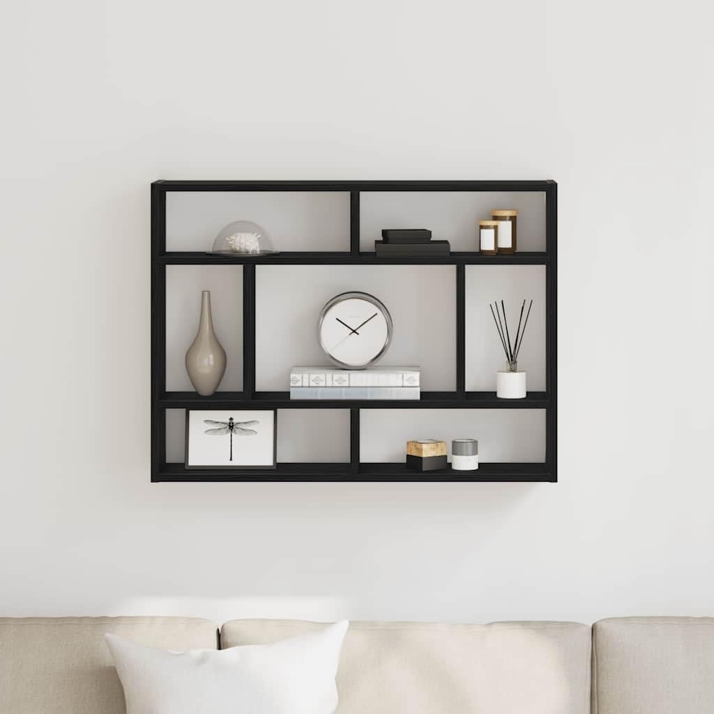 vidaXL Wandregal Schwarze Eiche 75 x 16 x 55 cm Holzwerkstoff